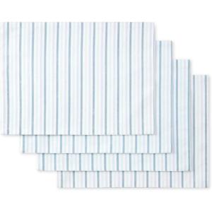 imageMartha Stewart Daisy Stripe Placemat Set 4Pack BeigeBrown 13quotx175quotBlue