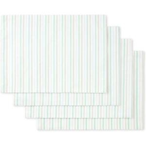 imageMartha Stewart Daisy Stripe Placemat Set 4Pack BeigeBrown 13quotx175quotMint