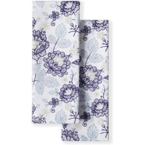 imageMartha Stewart Dual Purpose Kitchen Towel 2Pack Set Floral Vine 16quotx28quotEmbellished Floral