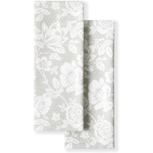 imageMartha Stewart Dual Purpose Kitchen Towel 2Pack Set Floral Vine 16quotx28quotFloral Vine