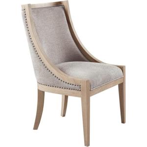 imageMartha Stewart Farmhouse Dining Room Chair Recessed Arm Chair for Bedrooms Nailhead Trim Solid Wood Legs Upholstered Reading Accent Chairs for Living Room Kitchen Dcor Elmherst  Linen ColorLinen Color