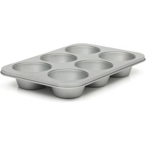 imageMartha Stewart Gallen 12 Cup Nonstick Carbon Steel MuffinCupcake Pan  Cool GreySilver
