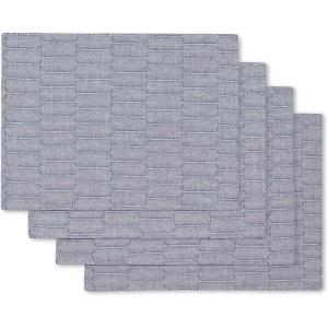 imageMartha Stewart Honeycomb Modern Farmhouse Reversible Placemat 4Pack Set White 13quotx175quotBlue