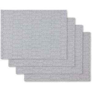 imageMartha Stewart Honeycomb Modern Farmhouse Reversible Placemat 4Pack Set White 13quotx175quotCharcoal Grey
