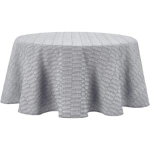 imageMartha Stewart Honeycomb Modern Farmhouse Tablecloth Blue 70quot RoundCharcoal Grey