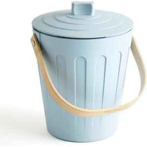imageMartha Stewart Indoor Compost Bin  Countertop Composting Bucket for Kitchen  7 Gallon Capacity  Includes Filter  Plant Based Materials  Charcoal BlackLight Blue