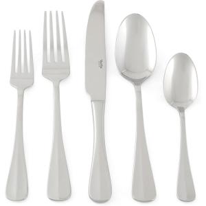 imageMartha Stewart Laurentide 20 pc Stainless Steel Flatware Set  Stone FinishSpringbank Mirror Polish