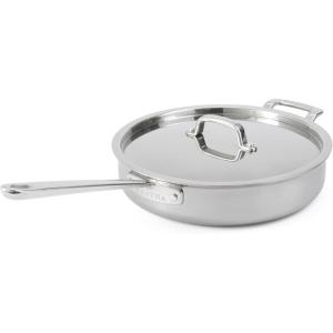 imageMartha Stewart Martha 8quot Triply Stainless Steel Saute Fry Pan wCeramic NonStick InteriorStainless w Ceramic Interior
