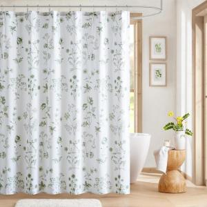imageMartha Stewart Marthas Garden Shower Curtain Botanical Floral Print Cotton Shower Curtain for Bathroom Spa Quality Modern Shower Curtains Standard Size 72x72 Sage GreenSage Green
