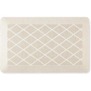 imageMartha Stewart Miles Modern Diamond AntiFatigue AirInfused Kitchen Mat Beige 196quotx32quotBeige