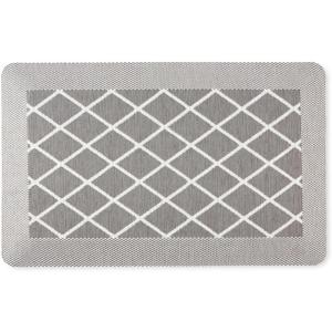 imageMartha Stewart Miles Modern Diamond AntiFatigue AirInfused Kitchen Mat Beige 196quotx32quotGrey
