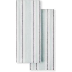 imageMartha Stewart Morris Stripe Kitchen Towel 2Pack Set Aqua 16quotx28quotAqua
