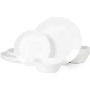 imageMartha Stewart Opalton 18 Piece Chip and Break Resistant Opal Glass Dinnerware Set