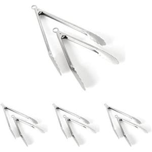 imageMartha Stewart Richburn 2pc 12quot ampamp 9quot Tongs Set  Stainless SteelTong Set 12 and 9 Pack of 4
