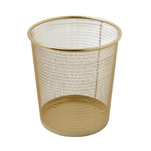 imageMartha Stewart Ryder Gold Mesh Metal Trash Can 45 Gallon Wastebasket for Office