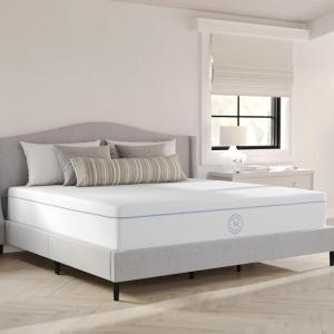 imageMartha Stewart SleepComplete King Mattress in a Box Firm Pocket Spring and Foam Hybrid Mattress DualAction Cooling 5Way Zoning Coolweave Cover 12 quot WhiteKing