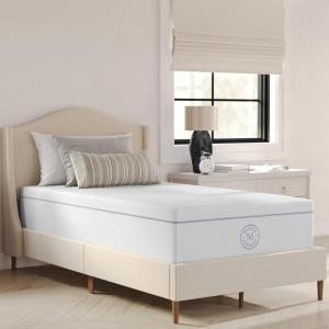 imageMartha Stewart SleepComplete Queen Mattress in a Box MediumFirm TripleAction Cooling Gel Memory Foam Mattress Removable Coolweave Jacquard Cover 12quot WhiteTwin