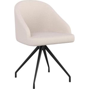 imageMartha Stewart Sora Stationary Swivel Task Chair with Sloped Arms for Home Office in White Boucle with Oil Rubbed Bronze FrameWhite BoucleOil Rubbed Bronze