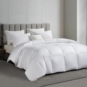 imageMartha Stewart Tencel LyocellCotton Blend White Goose Feather and Down Fiber Comforter  Medium Weight All Season Warmth  FullQueen SizeFullQueen