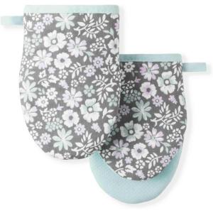 imageMartha Stewart Thin Stripe Mini Oven Mitt 2Pack Set Blue 55quotX8quotDitsy Floral