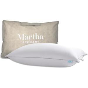 imageMartha Stewart White Down Pillows 600 Fill Power Luxury Hotel Bed Pillow Cooling Breathable Sleeping Pillows Made in USAKingSet of 1 Pack