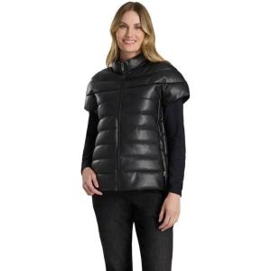 imageMartha Stewart Womens PU Quilted Puffer VestBlack