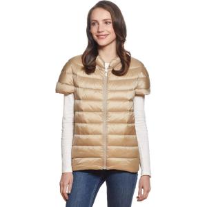 imageMartha Stewart Womens Short Sleeve Quilted Down Puffer VestKhaki