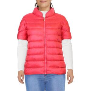 imageMartha Stewart Womens Short Sleeve Quilted Down Puffer VestLadybug Red