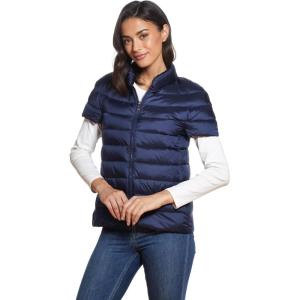 imageMartha Stewart Womens Short Sleeve Quilted Down Puffer VestNavy