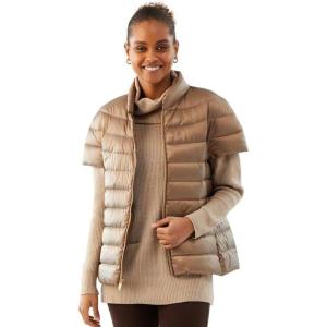 imageMartha Stewart Womens Short Sleeve Quilted Down Puffer VestPale Gold
