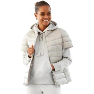 imageMartha Stewart Womens Short Sleeve Quilted Down Puffer VestSilver