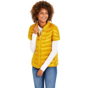 imageMartha Stewart Womens Short Sleeve Quilted Down Puffer VestYarrow Gold
