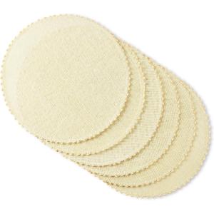 imageMartha Stewart Woven Water Resistant Lindos Placemat Set 6Pack 15quot Round BeigeBeige