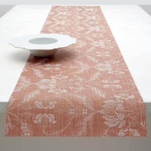 imageMartha by Martha Stewart  Chilewich Damask Table Runner in Flax  Easy Care Woven Textile  IndoorOutdoor  StainFade Resistant  14quot x 72quotBurnt Coral