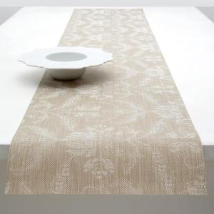 imageMartha by Martha Stewart  Chilewich Damask Table Runner in Flax  Easy Care Woven Textile  IndoorOutdoor  StainFade Resistant  14quot x 72quotFlax