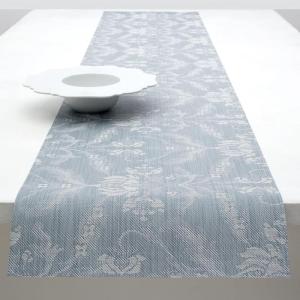 imageMartha by Martha Stewart  Chilewich Damask Table Runner in Flax  Easy Care Woven Textile  IndoorOutdoor  StainFade Resistant  14quot x 72quotSea