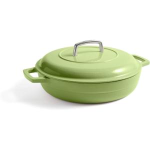 imageMartha by Martha Stewart 5 QT European Enameled Cast Iron Dutch Oven wLid  CobblestoneBay Leaf