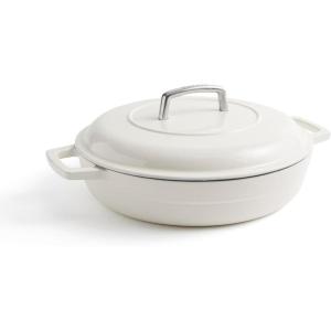 imageMartha by Martha Stewart 5 QT European Enameled Cast Iron Dutch Oven wLid  CobblestoneCrescent Moon