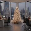 imageMartha Stewart 5 Foot Silver Tinsel Christmas Tree with Clear LightsSilver  Clear Lights