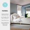 imageMartha Stewart Amelia Platform Bed with Curved Headboard and Cushioned Side Rails Faux Linen Upholstery Wood Slat Foundation No Box Spring Needed Queen BeigeOffwhite BoucleLight Beech Legs