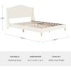 imageMartha Stewart Amelia Platform Bed with Curved Headboard and Cushioned Side Rails Faux Linen Upholstery Wood Slat Foundation No Box Spring Needed Queen BeigeOffwhite BoucleLight Beech Legs