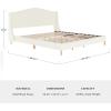 imageMartha Stewart Amelia Platform Bed with Curved Headboard and Cushioned Side Rails Faux Linen Upholstery Wood Slat Foundation No Box Spring Needed Queen BeigeOffwhite BoucleLight Beech Legs