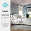 imageMartha Stewart Amelia Platform Bed with Curved Headboard and Cushioned Side Rails Faux Linen Upholstery Wood Slat Foundation No Box Spring Needed Queen BeigeOffwhite BoucleLight Beech Legs
