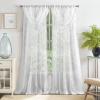 imageMartha Stewart Aster Acanthus SemiSheer Rod Pocket Window Curtain Panel Pair 84quot WhiteWhite