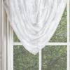 imageMartha Stewart Aster Acanthus SemiSheer Rod Pocket Window Curtain Panel Pair 84quot WhiteWhite