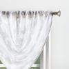 imageMartha Stewart Aster Acanthus SemiSheer Rod Pocket Window Curtain Panel Pair 84quot WhiteWhite