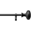 imageMartha Stewart Barrington Curtain Rod for Windows 36 to 66 inches Adjustable Length 75 inch Diameter Metal Curtain Rod with Round Finials 36  66 Matte BlackBlack