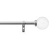 imageMartha Stewart Beaufort Curtain Rod for Windows 66 to 120 inches Adjustable Length 75 inch Diameter Metal Curtain Rod with Round Finials 66  120 Brushed BrassNickel