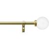 imageMartha Stewart Beaufort Curtain Rod for Windows 66 to 120 inches Adjustable Length 75 inch Diameter Metal Curtain Rod with Round Finials 66  120 Brushed BrassGold