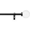 imageMartha Stewart Beaufort Curtain Rod for Windows 66 to 120 inches Adjustable Length 75 inch Diameter Metal Curtain Rod with Round Finials 66  120 Brushed BrassBlack